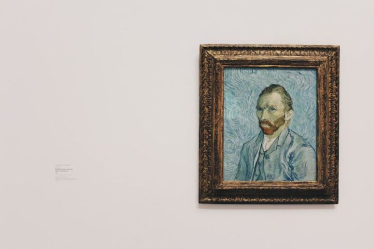 Famous Paintings - Vincent Van Gogh self portrait painting on wall
